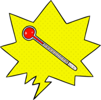 cartoom thermometer with speech bubble in comic book style png