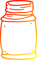 warm gradient line drawing of a cartoon storage jar png