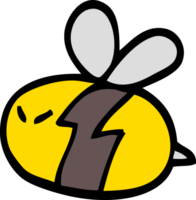abeille de dessin animé de style doodle dessiné à la main png