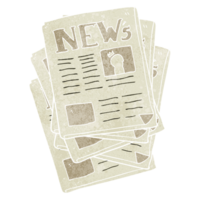 hand retro cartoon newspaper png