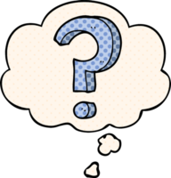 cartoon question mark with thought bubble in comic book style png