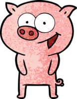 dessin animé joyeux cochon png