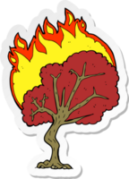 sticker van een cartoon brandende boom png