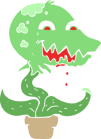 flat color illustration of monster plant png