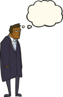 cartoon bad tempered man with thought bubble png