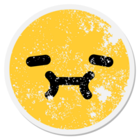 tired face circular sticker png