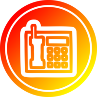 office telephone circular icon with warm gradient finish png