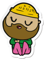 sticker van een tekenfilmman met baard png