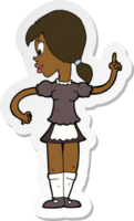 sticker of a cartoon waitress calling order png