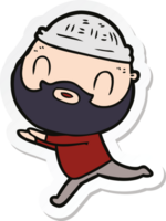 sticker of a cartoon bearded man png