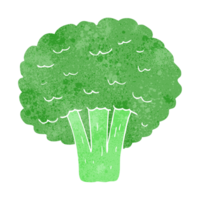 hand retro cartoon broccoli png