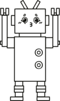 line drawing cartoon of a robot png