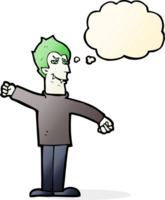 cartoon vampire man with thought bubble png