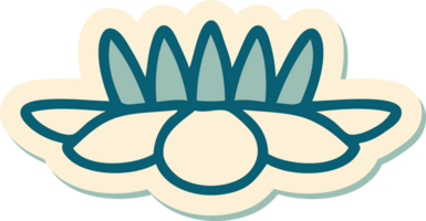 sticker of tattoo in traditional style of a lily pad flower png