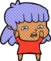 cartoon worried woman png