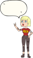 hand drawn speech bubble cartoon rock girl png