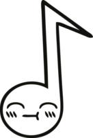 linha desenhando desenho animado do uma musical Nota png