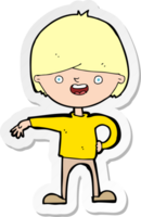 sticker of a cartoon happy man png