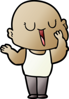 happy cartoon bald man yawning png