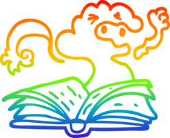 arcobaleno pendenza linea disegno di un' cartone animato sillabare libro png