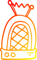 warm gradient line drawing of a cartoon retro radio png