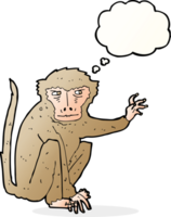 cartoon evil monkey with thought bubble png