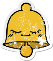 autocollant en détresse d'une jolie cloche de dessin animé png