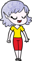 menina elfa feliz dos desenhos animados png