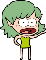 cartoon shocked elf girl png