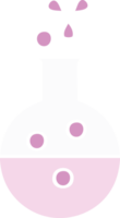platt Färg retro tecknad serie av en kemi rör png