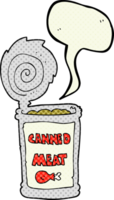 hand drawn comic book speech bubble cartoon canned meat png