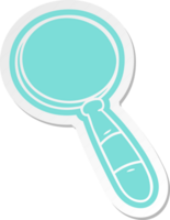 cartoon sticker of a magnifying glass png