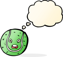 cartoon tennis ball with thought bubble png