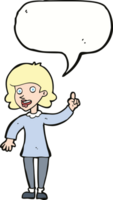 cartoon woman with idea with speech bubble png