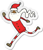 sticker of a cartoon running santa png