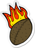 sticker of a cartoon flaming football png