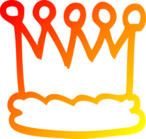 warm gradient line drawing cartoon crown png