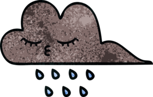 retro grunge textuur cartoon storm regen wolk png