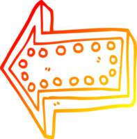 seta de desenho de desenho de linha de gradiente quente apontando direção png