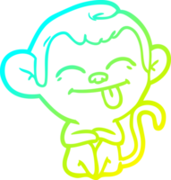 cold gradient line drawing funny cartoon monkey png