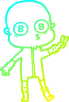 cold gradient line drawing cartoon weird bald spaceman png