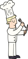 chef de desenho animado com garfo e faca png