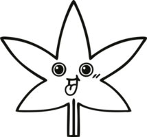 line drawing cartoon marijuana leaf png