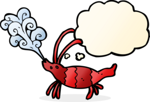 cartoon shrimp with thought bubble png