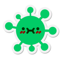 schattig verlegen virus sticker png