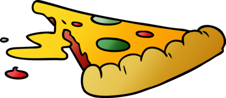 gradient cartoon doodle of a slice of pizza png