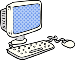 Cartoon-Doodle-Bürocomputer png