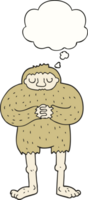 cartoon bigfoot and thought bubble png