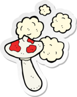 sticker of a cartoon toadstool mushroom png