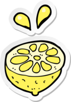 autocollant d'un citron frais de dessin animé png